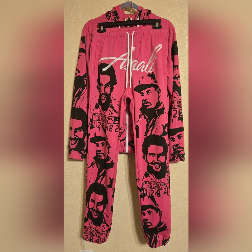 Asaali Jean Set Sweat/Pants Women's Color Pink/Black Size Small